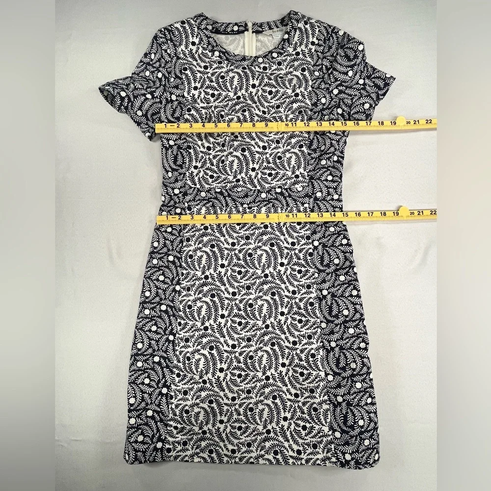 Boden Leaf Print Cap Sleeve Full Zip Fitted Bodice  Mini Dress - Picture 9 of 10